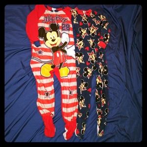 Disney Mickey mouse fleece footie pajamas 4T